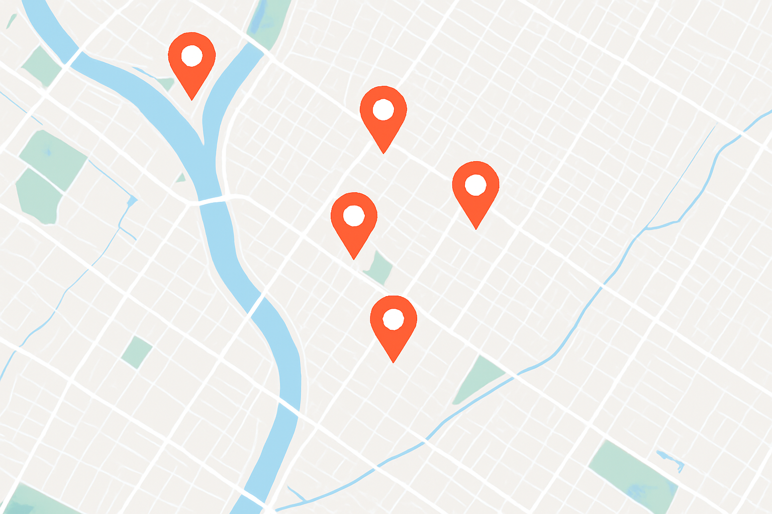Map background with pins